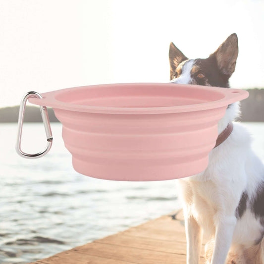 Farm City Pets Collapsible Silicone Travel Bowl - Pink