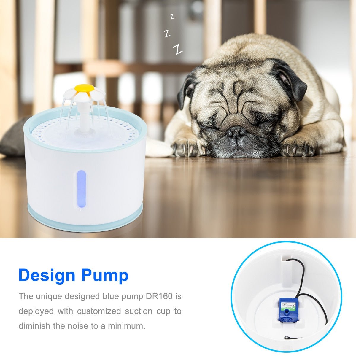 2.4L Automatic Water Fountain with LED & USB - Farm City Pets