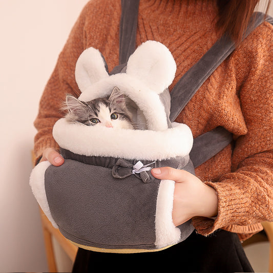 VelvetPaws Plush Cat Carrier Backpack