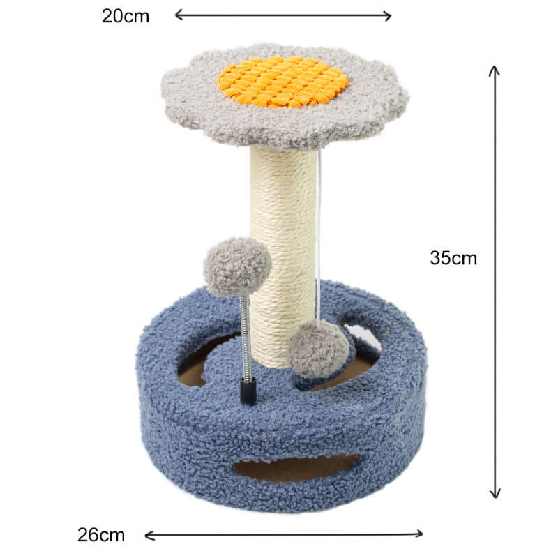 KittyBlossom Compact Cat Scratcher - 35cm with Play Balls Farm City Pets