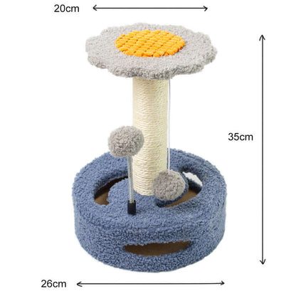 KittyBlossom Compact Cat Scratcher - 35cm with Play Balls Farm City Pets