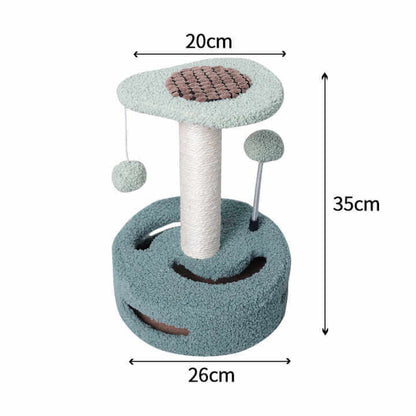 KittyBlossom Compact Cat Scratcher - 35cm with Play Balls Farm City Pets