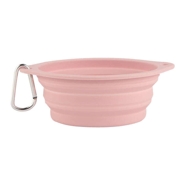 Farm City Pets Collapsible Silicone Travel Bowl - Pink