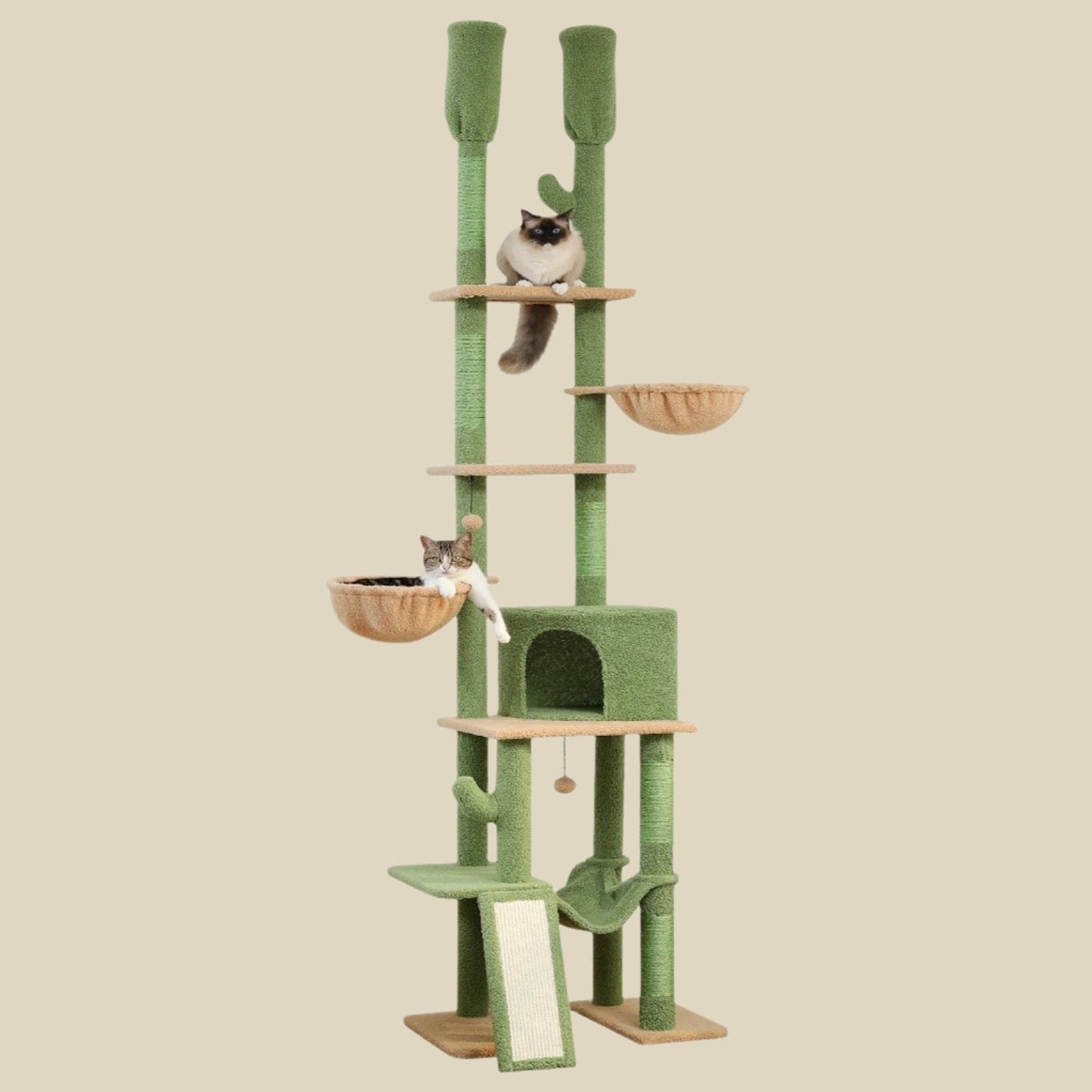 XL Cactus Cat Tree Floor to Ceiling - Adjustable 216 - 285CM - Farm City Pets